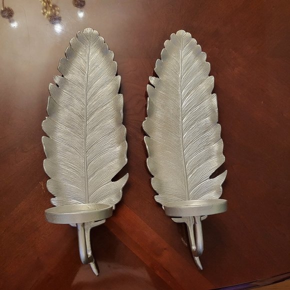 Feather wall sconce set - solid aluminum - Picture 1 of 7